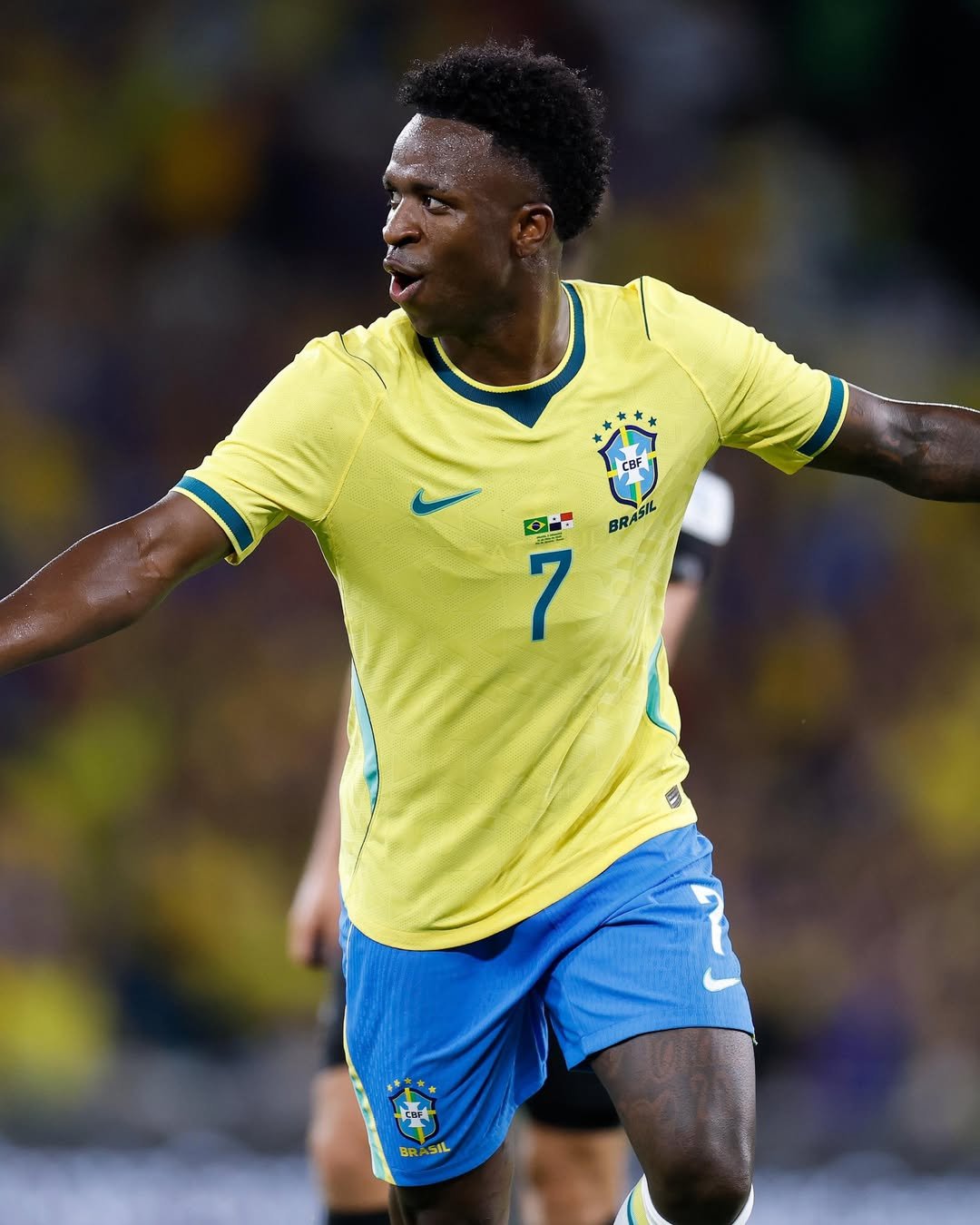 Vini Jr. abriu o placar para a Seleção. Foto: Rafael Ribeiro/CBF