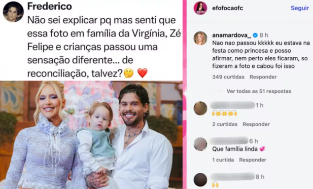 Atriz que estava no aniversário de Maria Flor opinou sobre suposto "clima" de Virginia e Zé Felipe (Foto: Reprodução/Instagram)